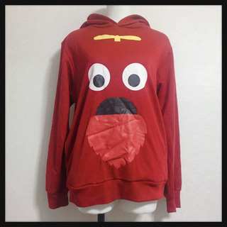 ご購入者様決定[未使用✧︎ムック]パーカー 赤 トレーナー スウェット ルームウェア ガチャピンの画像