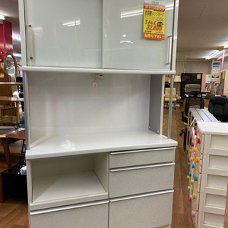 R085 高級松田家具 食器棚・レンジボード・キッチンボード 幅118cm