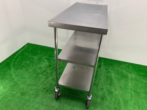 業務用　ステンレス製　キャスター付き　3段　ワゴンカート　作業台　W400xD900xH850mm