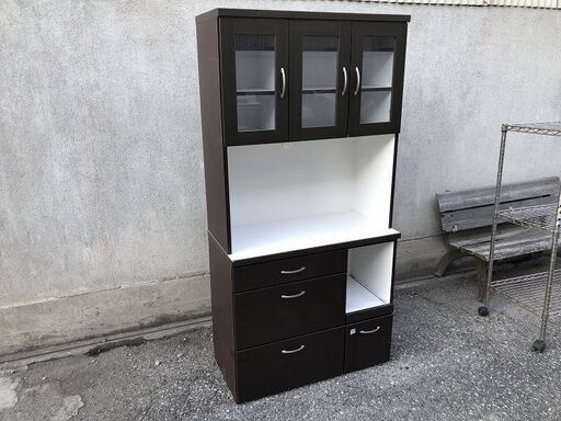 ★状態〇★ 食器棚 180x90x45 cm ダークブラウン