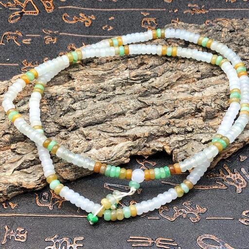 ネックレス 数珠 本翡翠 氷ヒスイ 氷種 ツヤツヤ 誕生日プレゼント 本物保証2