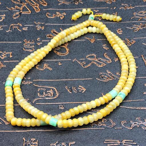 ネックレス 数珠 本翡翠 氷ヒスイ 氷種 黄色 誕生日プレゼント 本物保証