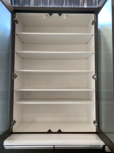 食器棚 食器収納 ブラウン