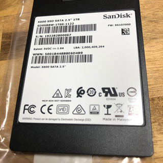 PS4で使用してたSSD SanDisk X600 1TB