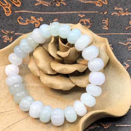 ブレスレット 南瓜 本翡翠 氷ヒスイ 誕生日プレゼント 鑑別書有 本物保証