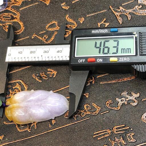 福袋 ネックレス 葉っぱ 本翡翠 氷ヒスイ 黄色とパープル 誕生日プレゼント 本物保証