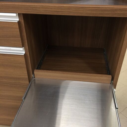 J416 フナモコ 食器棚 レンジボード キッチンボード DKD-90G リアルウォールナット 900×450×1800 クリーニング