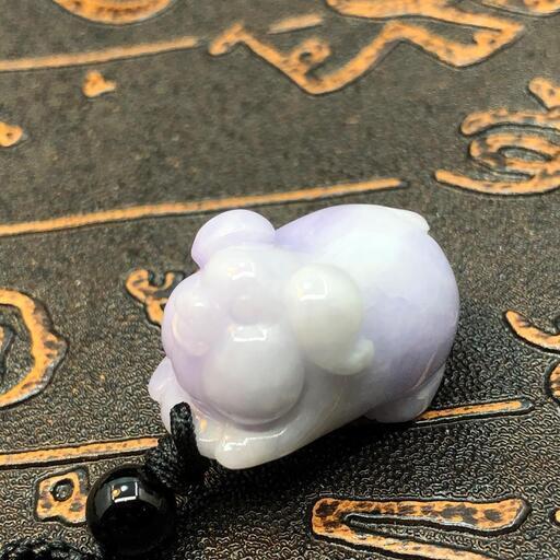 福袋 ネックレス イノシシ 本翡翠 ヒスイ ラベンダー色 誕生日プレゼント 本物保証