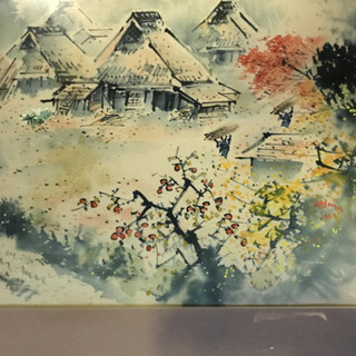 茅葺屋根 画 骨董 絵画 絵 アンティーク 伝統文化 歴史 日本画の画像
