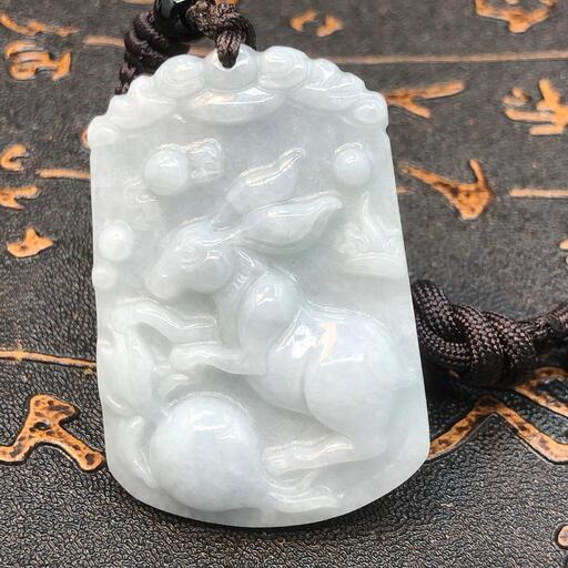 福袋 ネックレス 兎 氷ヒスイ 本翡翠 緑色 誕生日プレゼント 縁起物 卯年 本物保証2