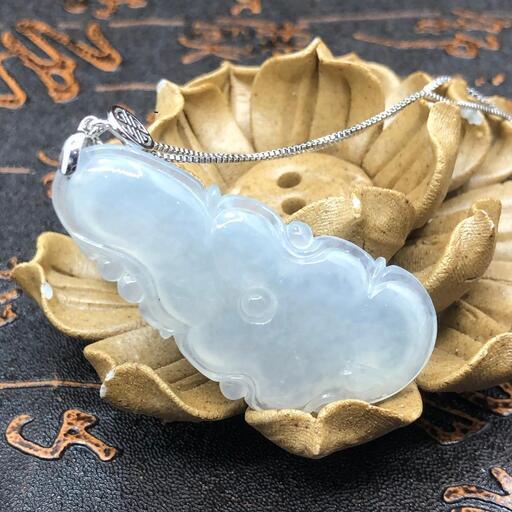 福袋 ネックレス 蓮の葉 本翡翠 氷ヒスイ 誕生日プレゼント 天然石 縁起物 鑑別書有