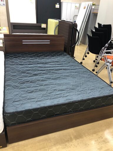 ダブルベッド　マットレスつき　ボイルコイルマットレス