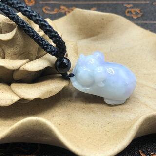 福袋 ネックレス イノシシ 本翡翠 ヒスイ 誕生日プレゼント 亥年
