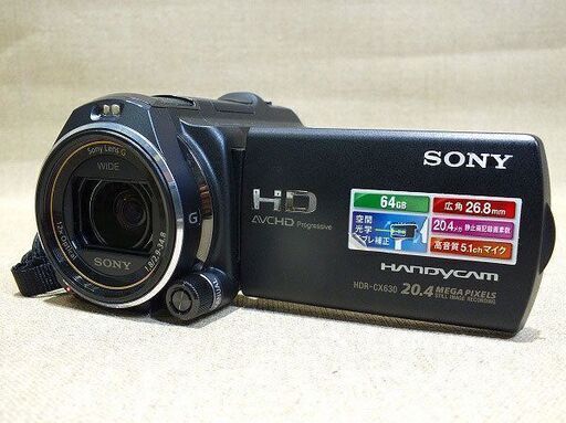 【苫小牧バナナ】SONY/ソニー デジタルHD ビデオカメラ ハンディカム HDR-CX630V ブラック 13年製 付属充実 予備バッテリー付き 動作品 ♪