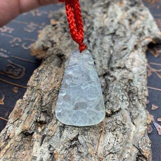 福袋 ペンダント ワンちゃん 犬 本翡翠 氷ヒスイ 透明色 誕生日プレゼント 本物保証の画像