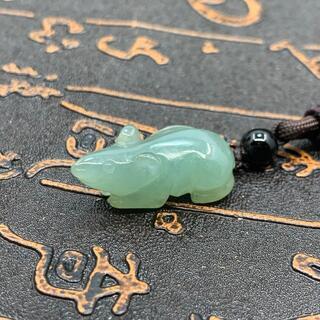 天然翡翠保証　縁起物　世界に一つ 福袋 ネックレス 鼠 本翡翠 緑色 ヒスイ 天然石 縁起物 誕生日