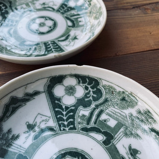 美しいお品物◇ 印判皿 花文様 4枚 陶磁器　レトロ　小皿 骨董 アンティークの画像