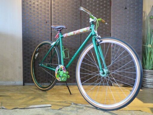 ■SCHWINN CUTTER シュウィン カッター グリーン シングルスピード タイヤバリ山! ピストバイク 自転車 札幌発