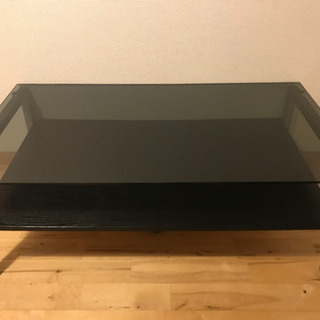【美品】ガラステーブル　センターテーブル　ローテーブル　ソファーテーブル　黒　ニトリ　イケア　IKEA