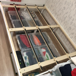すのこダブルベッド 白 フレーム ベッドフレーム すのこ ダブルの画像