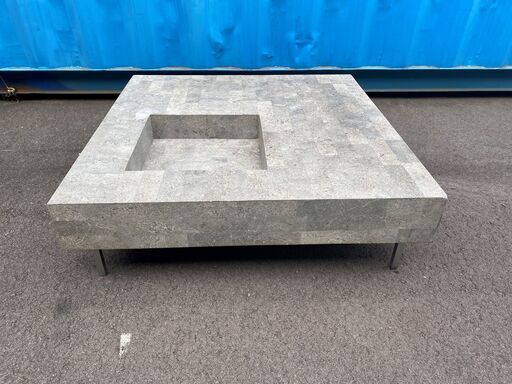 日本フクラ シボネ スクエア リビングテーブル センターテーブル グレー 中古品