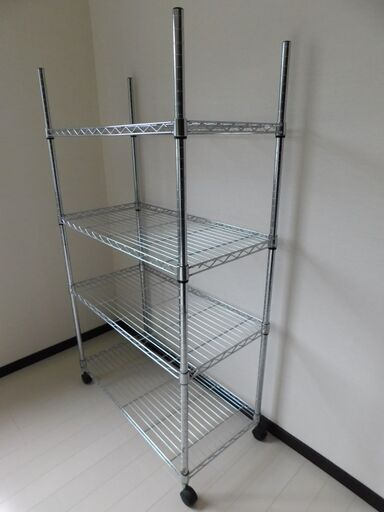 ★キャスター付き 大き目サイズ スチールラック メタルラック エレクター シェルフ 収納家具