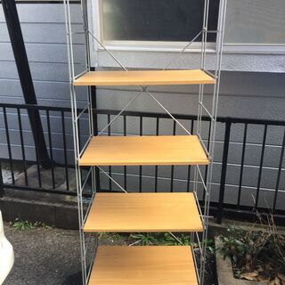無印良品 ステンレスユニットシェルフ・オーク材棚セット