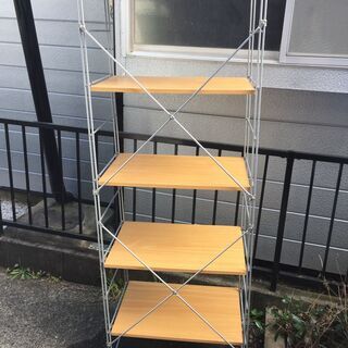 無印良品 ステンレスユニットシェルフ・オーク材棚セットの画像