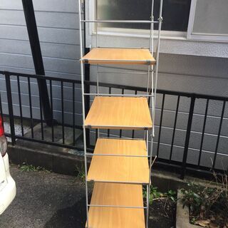 無印良品 ステンレスユニットシェルフ・オーク材棚セットの画像
