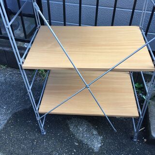 無印良品 ステンレスユニットシェルフ・オーク材棚セットの画像