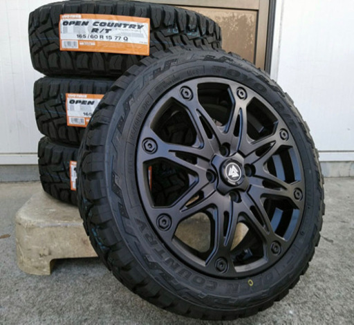 ハスラー タフト ウェイク エブリィ アトレーワゴン ハイゼット 15インチ MUD-X タイヤホイール トーヨー オープンカントリーRT 165/60R15