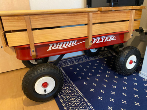 ラジオフライヤー木枠付きワゴン＋自作ボックスとテーブル付き
