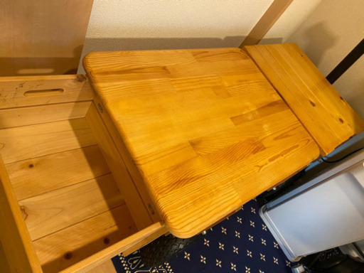 ラジオフライヤー木枠付きワゴン＋自作ボックスとテーブル付き