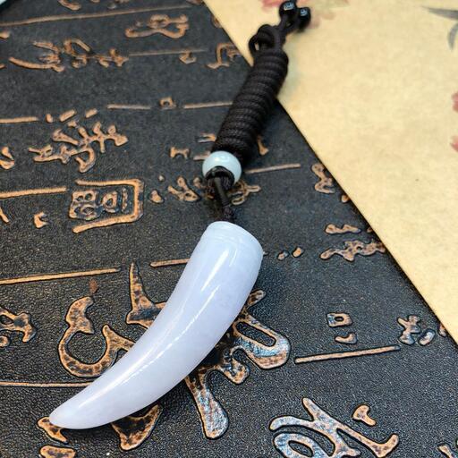 福袋 ネックレス 龍の歯 本翡翠 氷ヒスイ ラベンダー色 誕生日プレゼント 本物保証