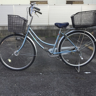 中古自転車　26インチ 前後カゴ付き　オートライト　引取限定