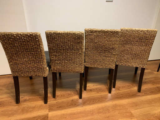 アジアン 家具　ヒヤシンス　ダイニングテーブル、イス4脚セット