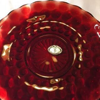 アンカ－ホッキング社ロイヤルルビ－バブルカップ＆ソ－サ－5客セット値下げしましたの画像