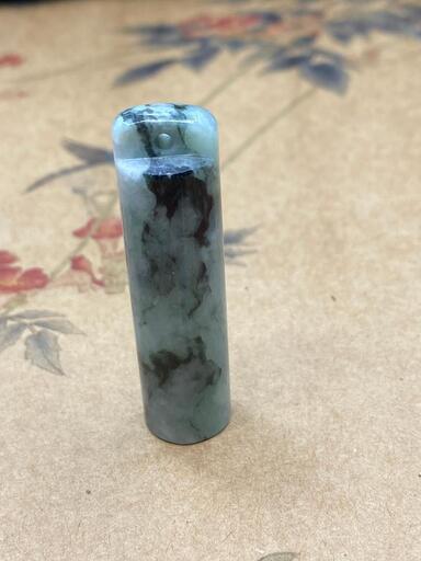 福袋 印鑑 本翡翠 ヒスイ 緑色 誕生日プレゼント 手作り 天然石 男女兼用 鑑別書有