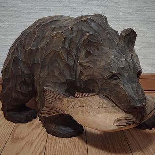 古い木彫りの熊 迫力あるサイズです！ 