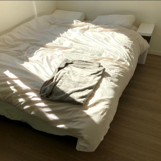 脚付きマットレス　布団付き　ダブル　敷布団　マットレスカバー付き