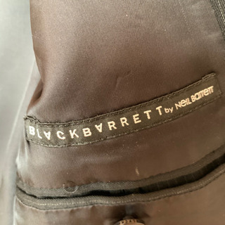値下げしました！　ブラックバレット黒、細いストライプスーツ