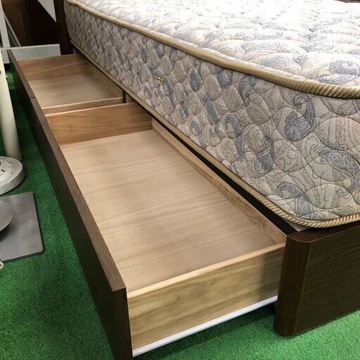 美品【 FranceBed 】フランスベッド 最高級モダン シングルベッド 引出付き 厚み26cm イーマックススプリング ②