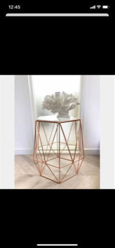 【ZARA 】ザラホーム幾何学フレーム六角形サイドテーブル