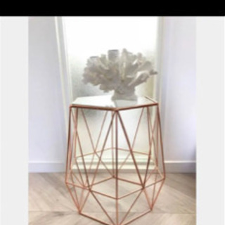 【ZARA HOME】ザラホーム幾何学フレーム六角形サイドテーブル