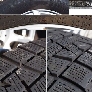 値下げ：中古 スタッドレス＋アルミホイール 4本 （日産ノートで使用）の画像