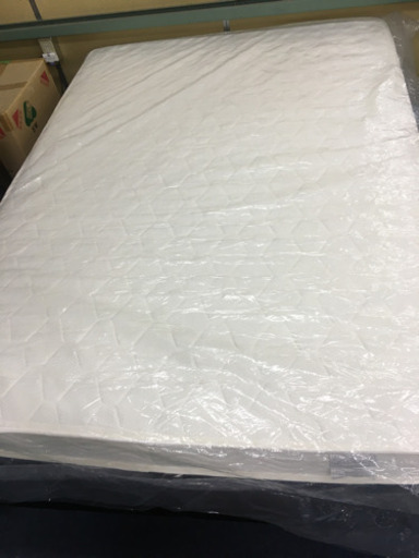 JK0013 【未使用品】脚付きマットレスベッド＆ポケットコイルマットレス(ダブルベッド)