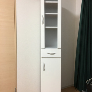 幅30cm  スリム食器棚　ホワイトの画像