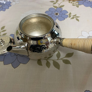 【美品】開新堂   急須  銀仕上げ  煎茶  茶道具