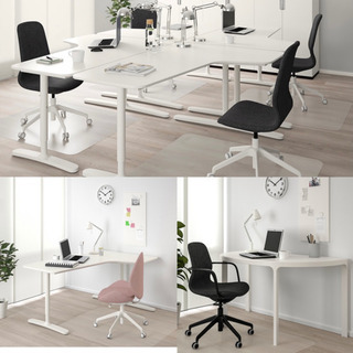 IKEA イケア 机 デスク BEKANTコーナーデスク 3点セット ホワイト 美品