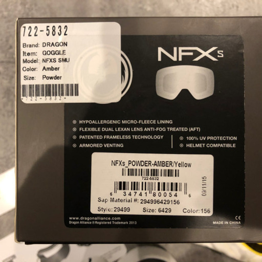 ドラゴン DRAGON ゴーグル NFXs スペアレンズ付き